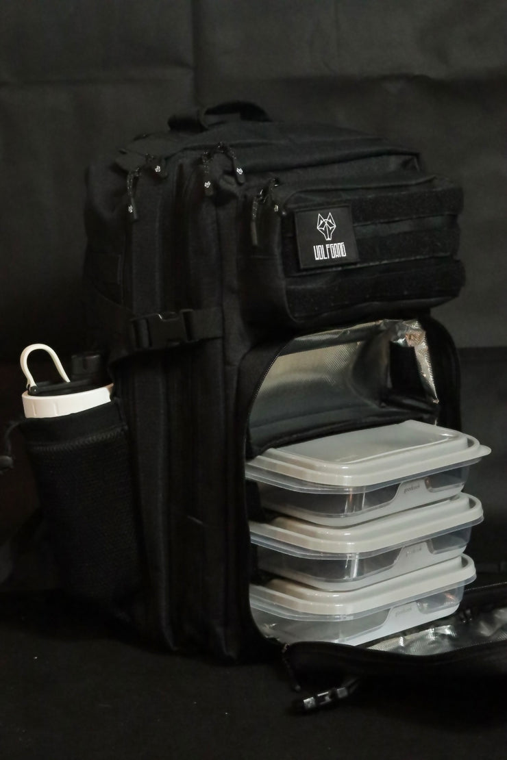 Black 45L Meal Prep Backpack