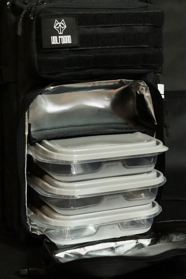 Black 45L Meal Prep Backpack