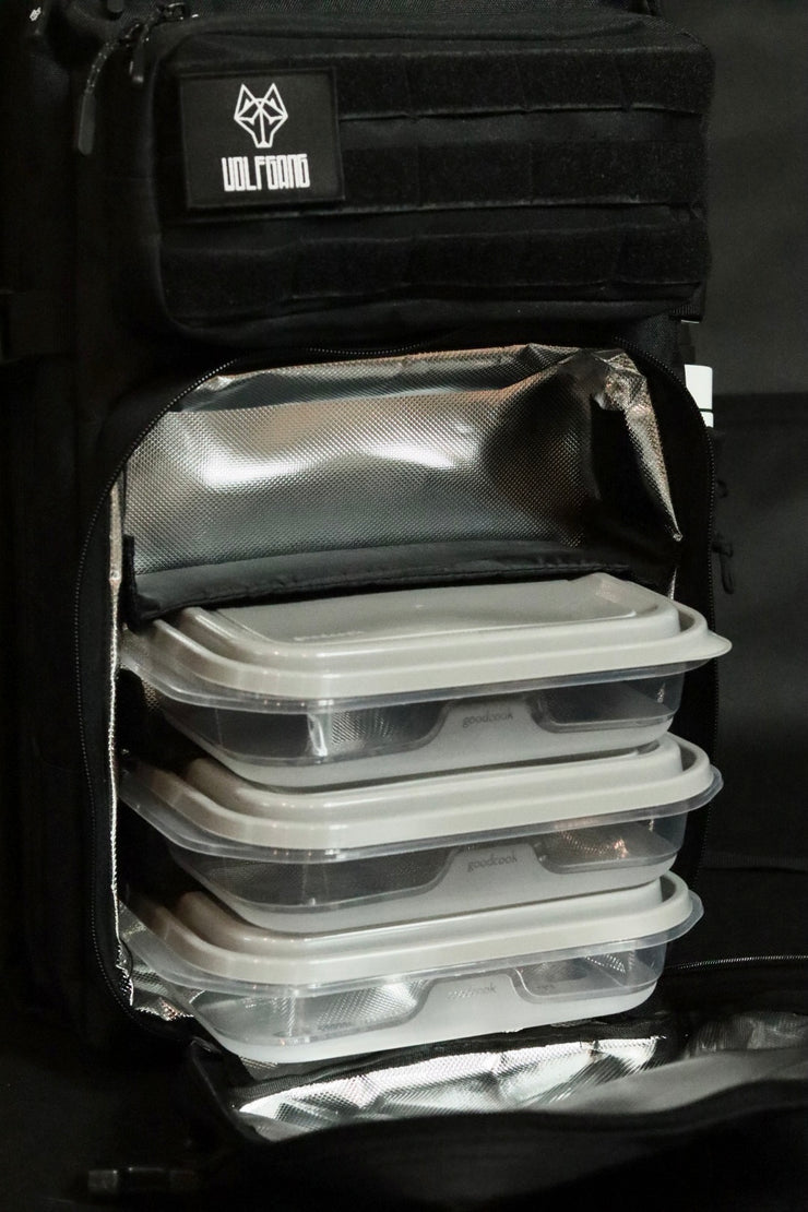 Black 45L Meal Prep Backpack
