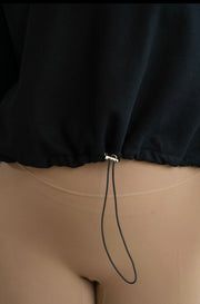 Onyx Black Quater-zip pull over sweatshirt