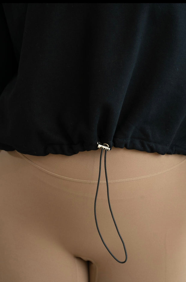 Onyx Black Quater-zip pull over sweatshirt