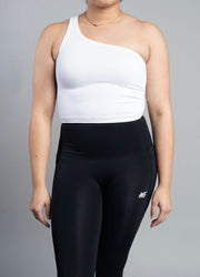 Cropped One Shoulder Ribbed Tank