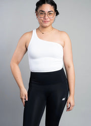 Cropped One Shoulder Ribbed Tank